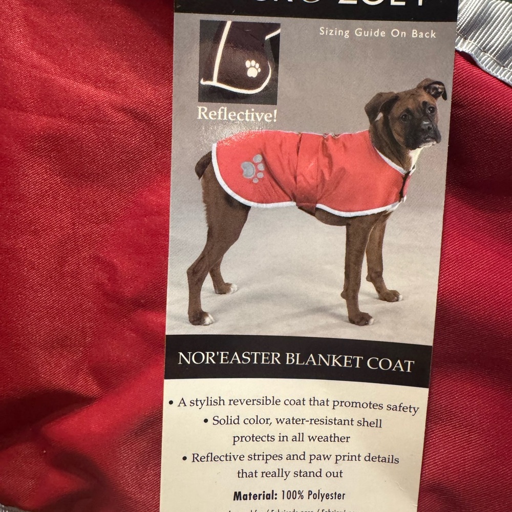 Zack & Zoey- Red Nor'easter Blanket Coat for Dogs-NWT, medium